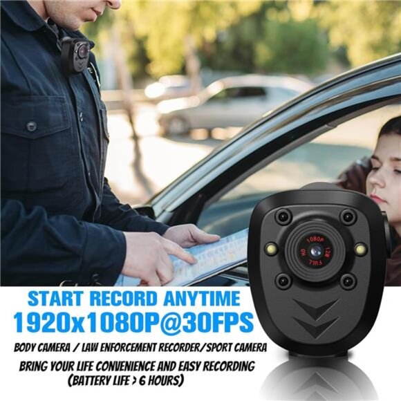 Mini Body Camera Video Recorder Built-in 128GB Memory Card with Night Vision - Picture 5 of 7